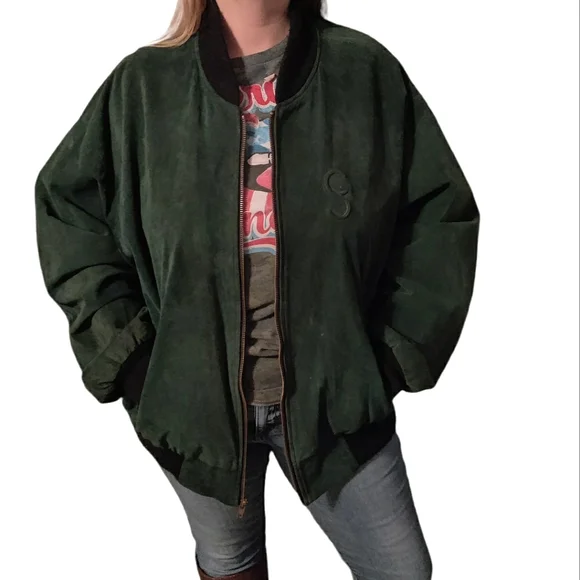 Vintage George Strait 80's Country Suede Leather Letterman Bomber Jacket Unisex - Picture 3 of 16